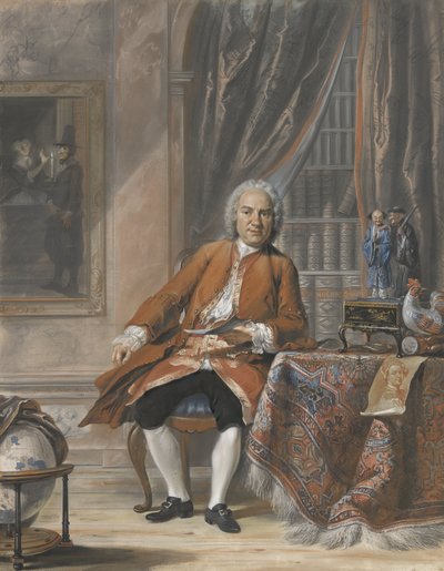 Portret van Joan Jacob Mauricius, Gouverneur-Generaal van Suriname, 1741 door Cornelis Troost